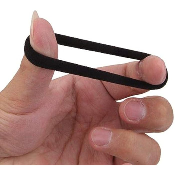 HANMEI Seamless High Elastic Cotton Stretch Hair Ties Bands (Black, 8mm)- 100 Pieces - Image 2